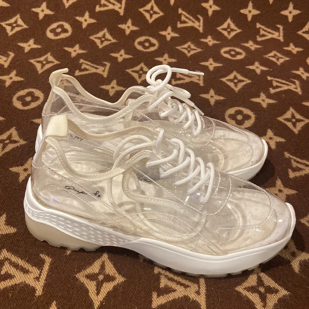 Clear PVC White Womans Sneakers - Picture 5 of 8